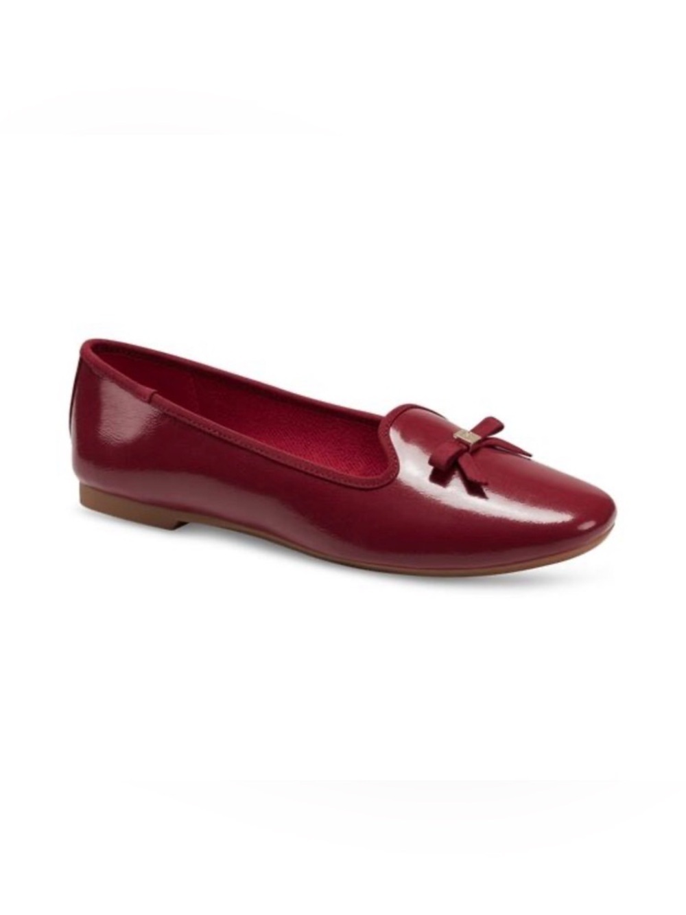 Patent Leather Bow Ballet Flat - Red